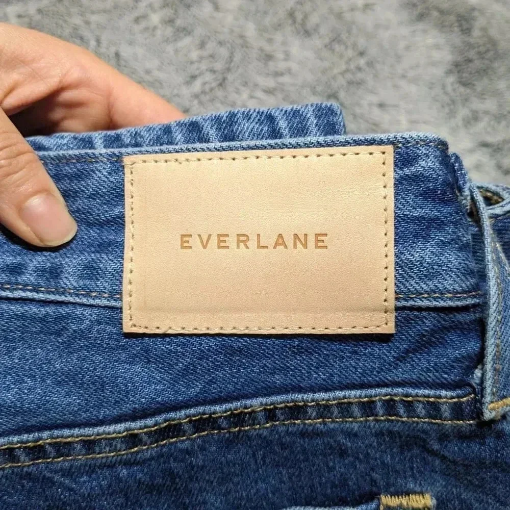 NEW Everlane Blue Curvy 90’s Cheeky Jean Straight High Rise Size 31